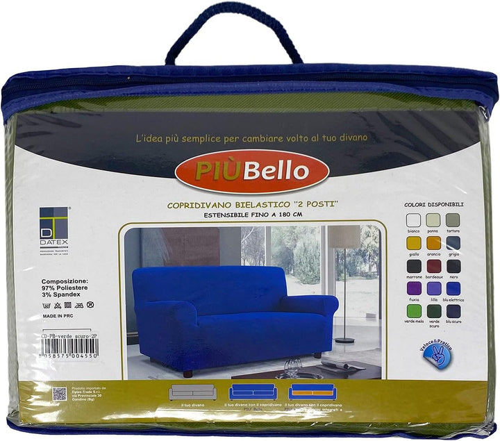 Italian Bed Linen Sofa-Schonbezug “Più Bello”, Dunkelgrün, 4 PLÄTZE 4 PLÄTZE Dunkelgrün, 4 PLÄTZE Du