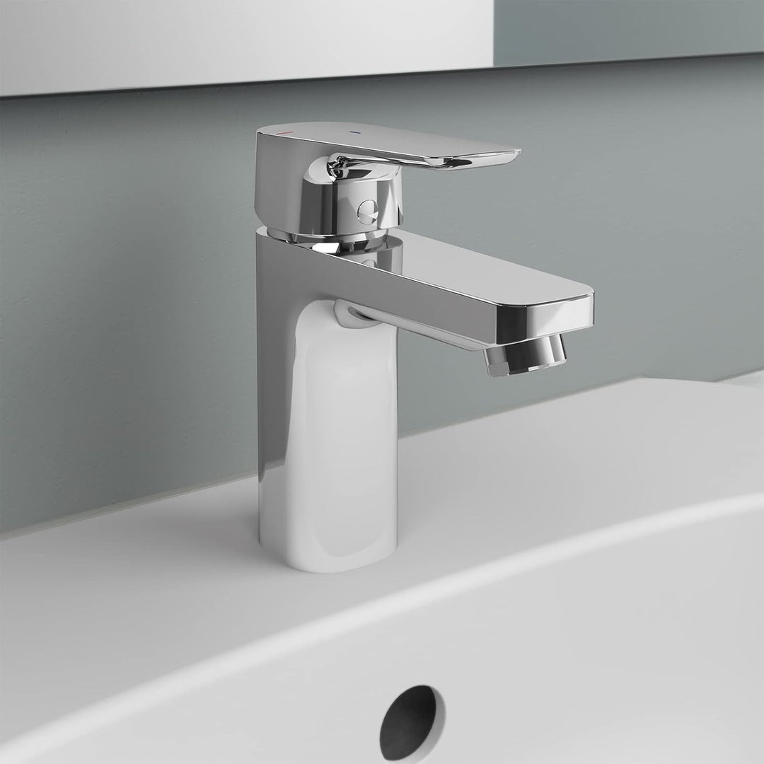 Ideal Standard BC570AA Ceraplan III Slim Waschtischarmatur Slim Grande mit Zugknopf-Ablaufgarnitur A