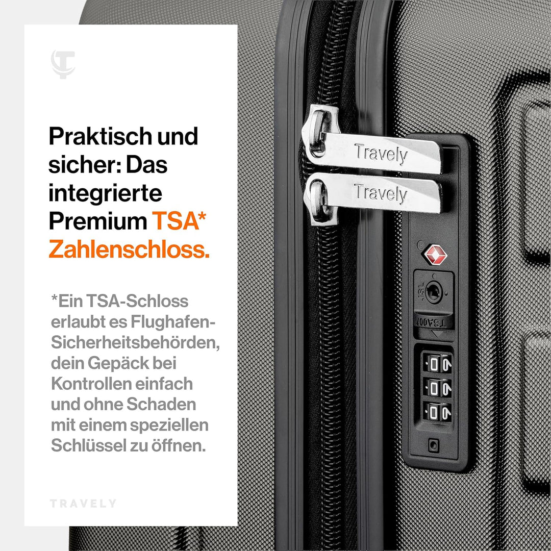 Travely Polycarbonat Koffer Gross 87cm XXL - 150L Innenvolumen, sehr robuster Hartschalenkoffer mit