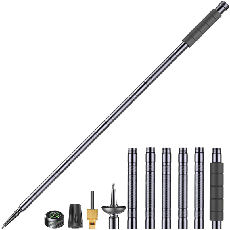 Goutime Aluminium-Trekkingstöcke Wanderstöcke – Höhenverstellbar 123 cm stossdämpfend für Wanderunge