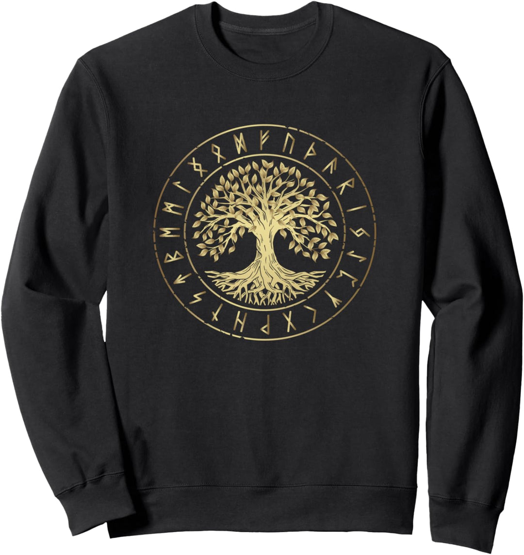 Yggdrasil Baum des Lebens Wikinger-Runen Sweatshirt
