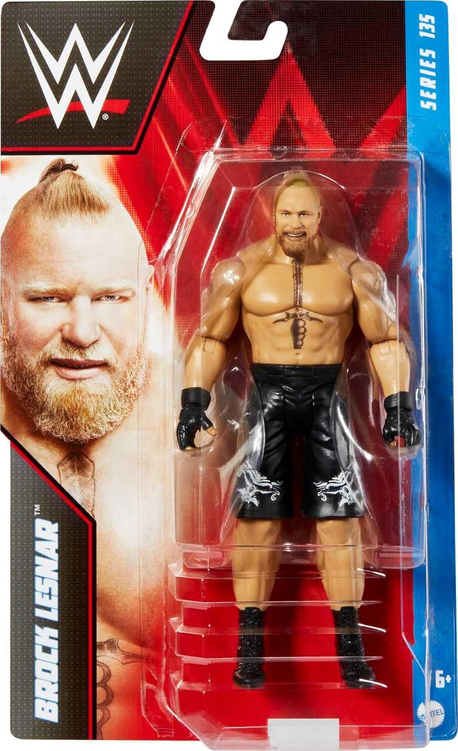 WWE MATTEL Basic 135 Brock Lesnar Actionfigur, bewegliches 15,2 cm grosses Sammlerstück für Kinder a