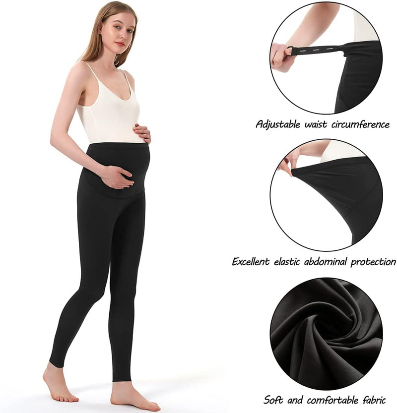 Harssidanzar Damen Bequeme Umstandshosen Nylon Umstandshosen Leggings Schwangere Damen Yoga-Hosen SL