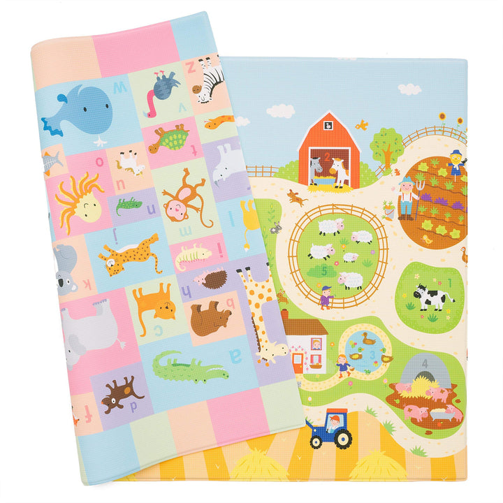 BABY CARE Spielmatte Busy Farm - Large - 2,1m * 1,4m * 13mm