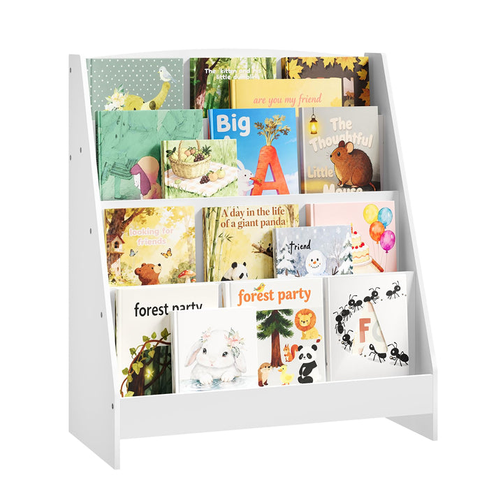 WOLTU Kinderbücherregal für Kinderzimmer Kindergarten, Bücherregal Kinder mit 4 Ebenen, Kinderregal