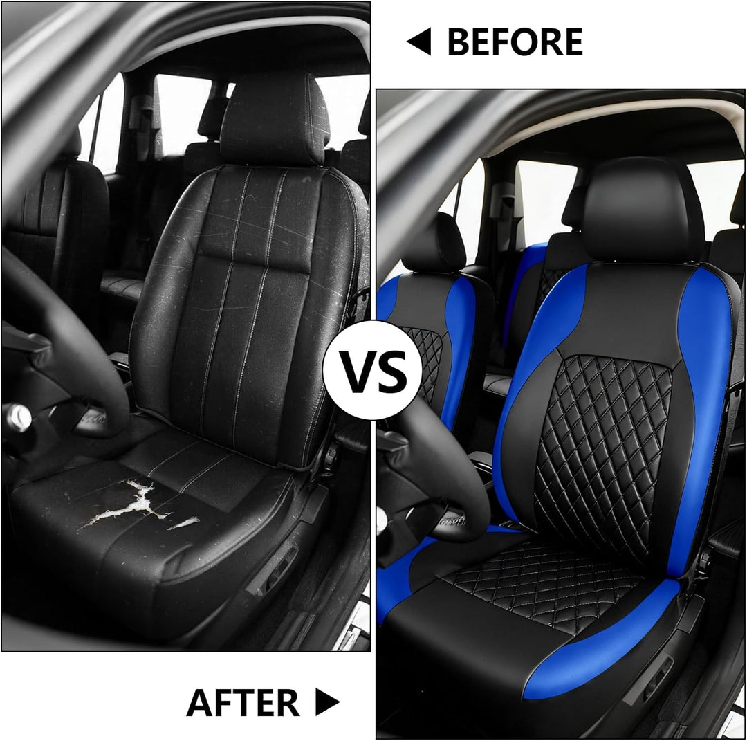 9 Stück Leder Autositzbezüge Sets,Wasserdichtes Sitzbezüge Auto Komplettset,Wasserdicht Vordersitze