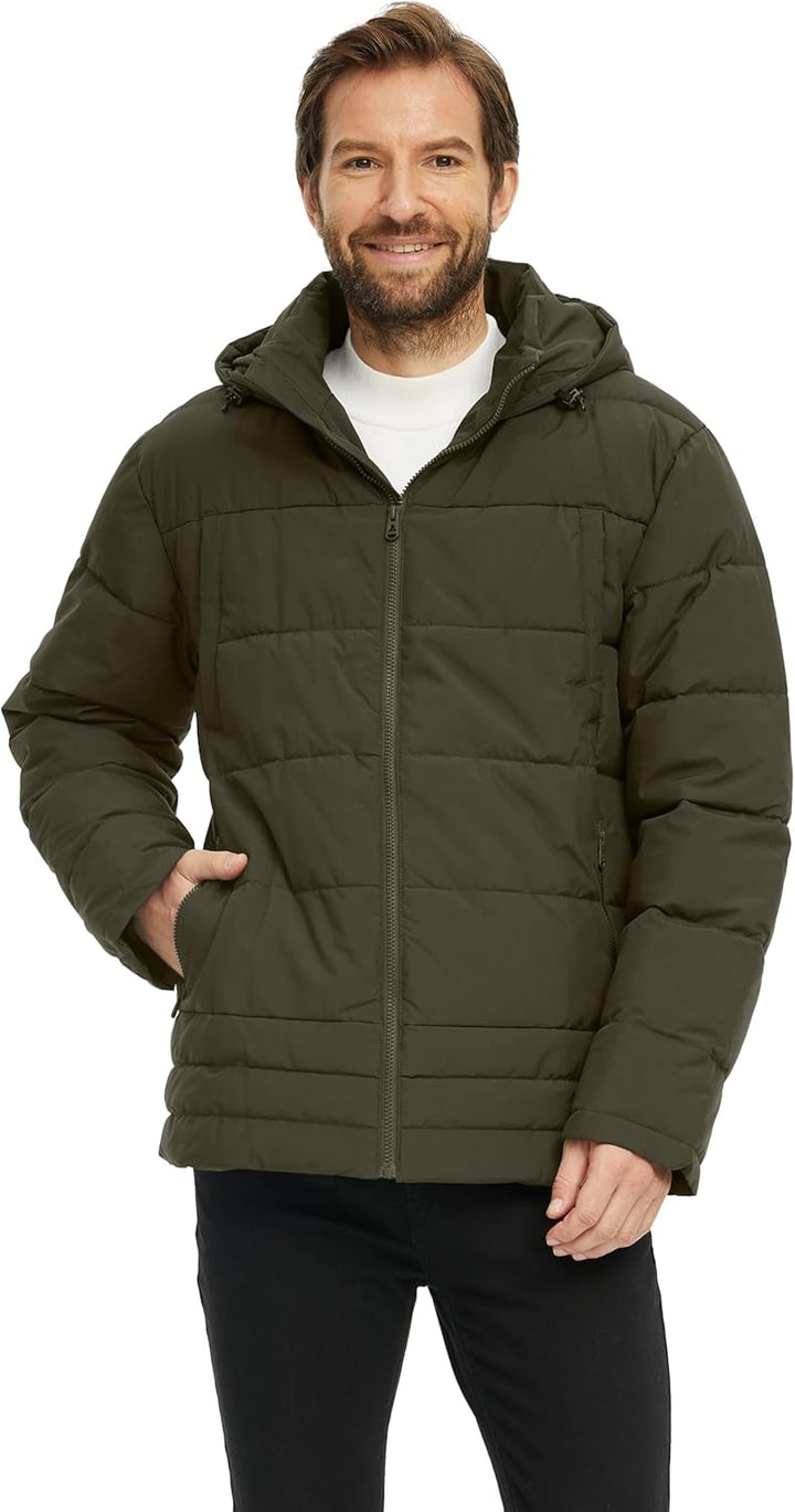 Wantdo Herren Winter Warme Jacke Wasserabweisend Outdoor Jacke Gesteppte Parka Baumwolle Polsterung