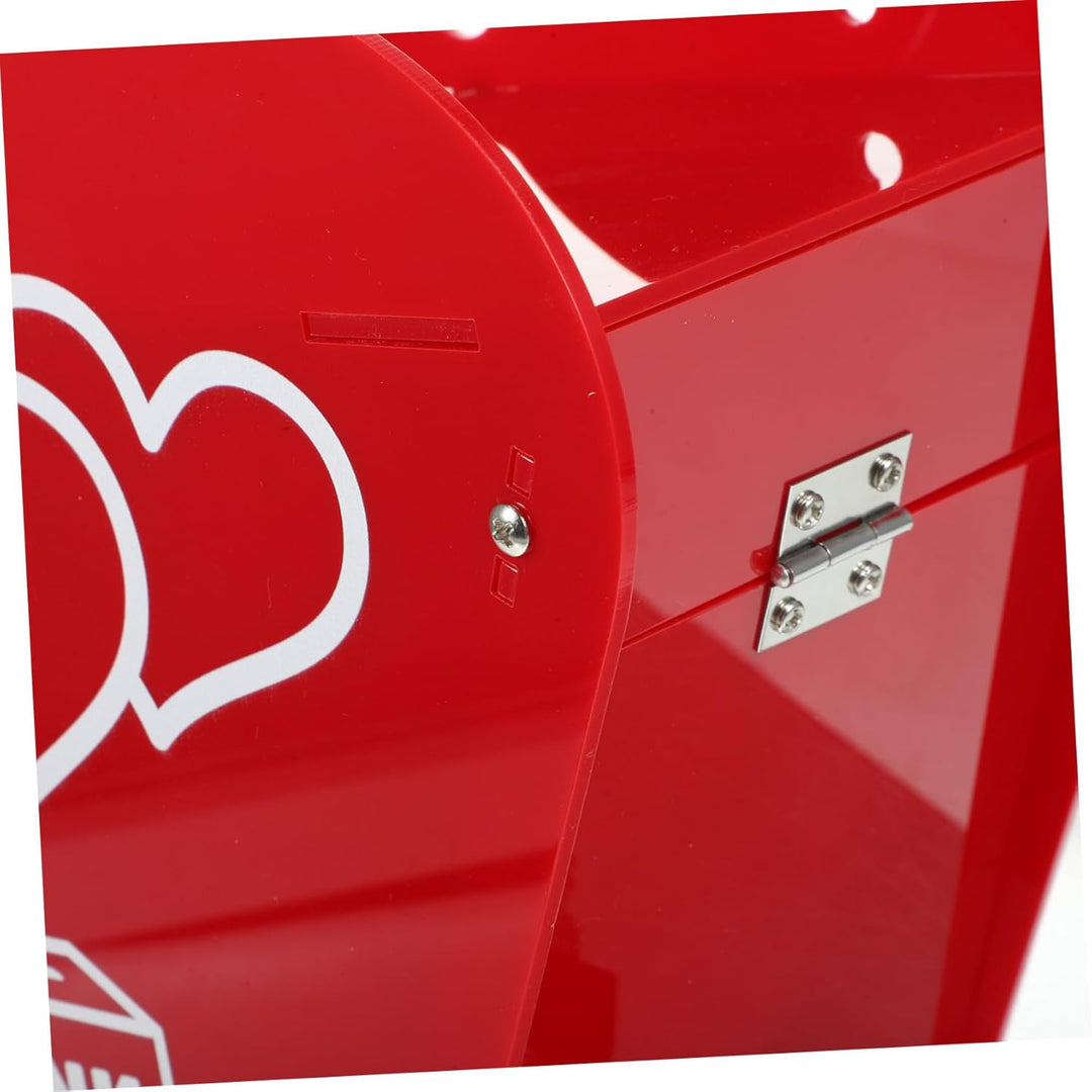 Acryl-Spendenbox in Herzform: Wahlurzen-Box, Ticket-Box, Vorschlagsbox, Kommentarbox, Verriegelung m