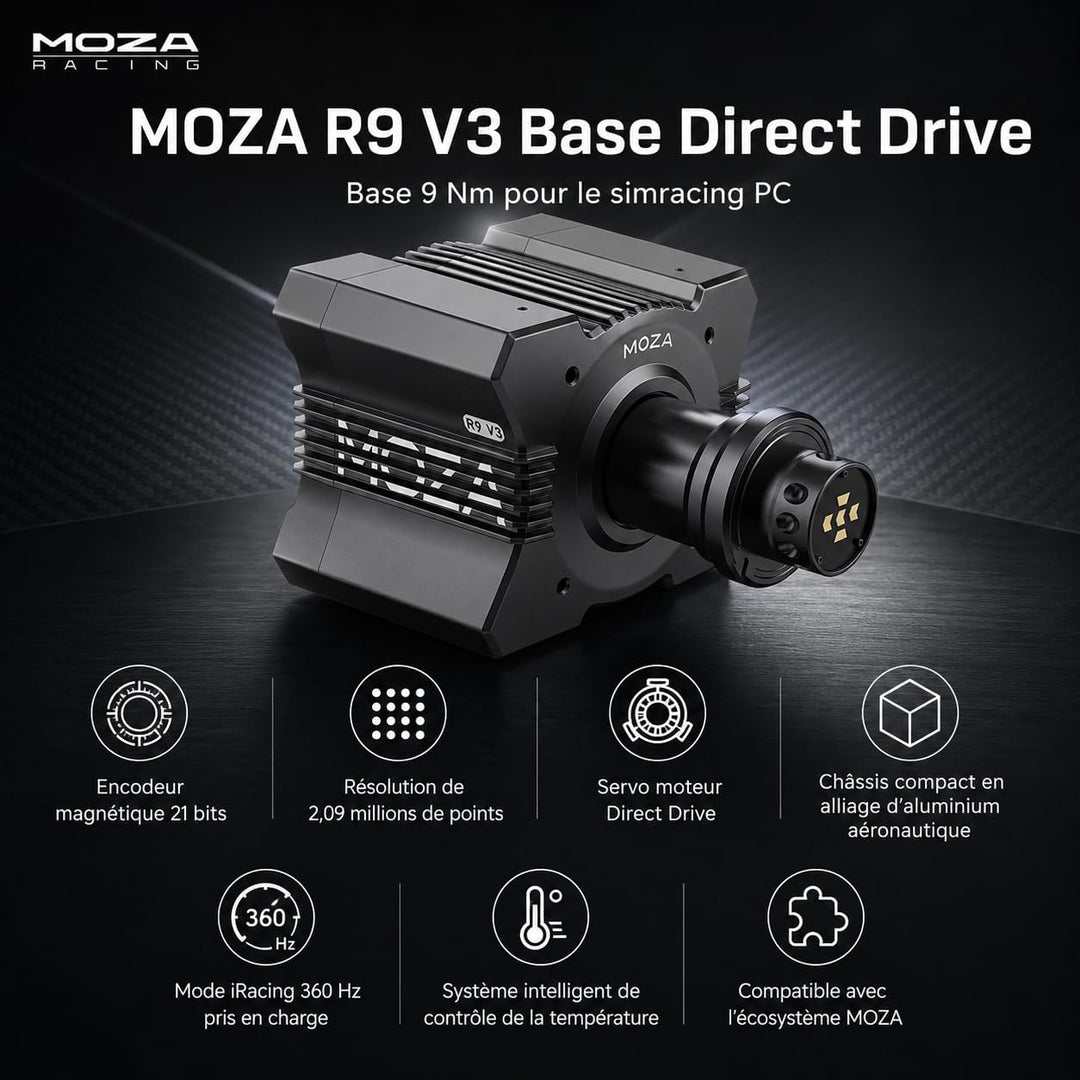 MOZA R9 V3 Direct Drive Wheel Base 9 Nm Force Feedback für Sim Racing PC