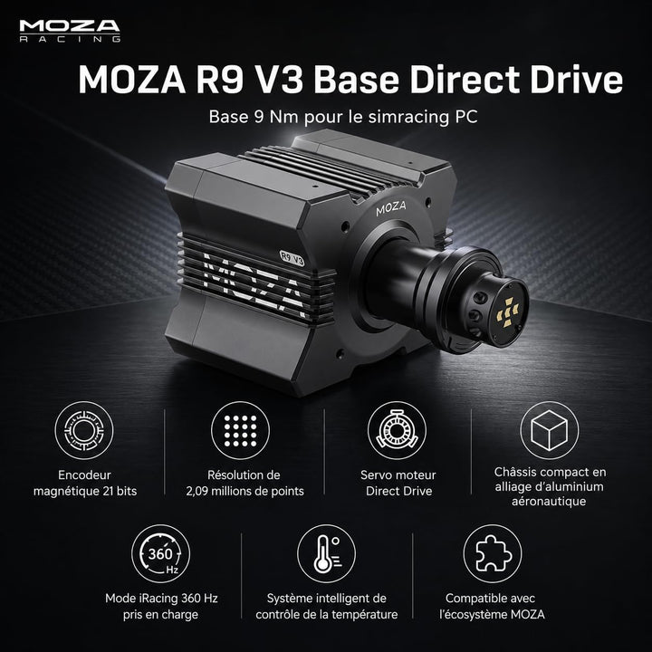 MOZA R9 V3 Direct Drive Wheel Base 9 Nm Force Feedback für Sim Racing PC