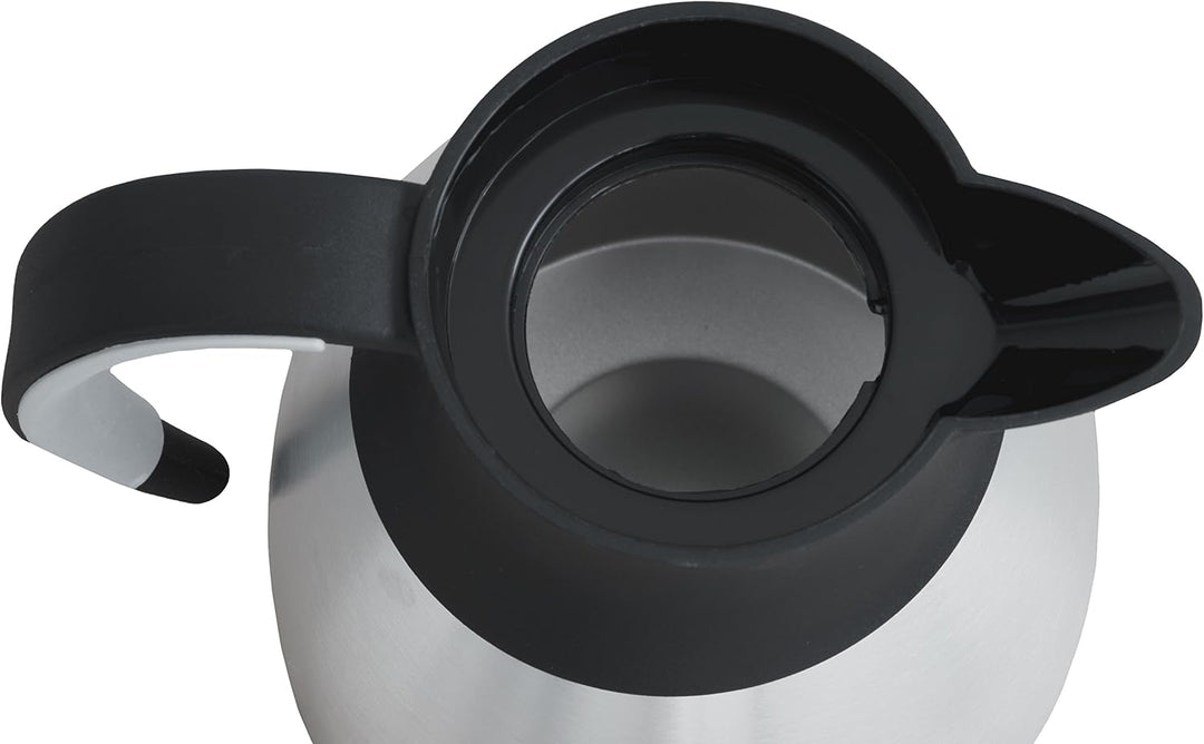 ZOLLNER24 Edelstahl Thermoskanne 1L, mit Ausgiesstaste am Verschluss, 20 Stunden Wärmespeicherung Si