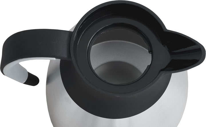 ZOLLNER24 Edelstahl Thermoskanne 1L, mit Ausgiesstaste am Verschluss, 20 Stunden Wärmespeicherung Si