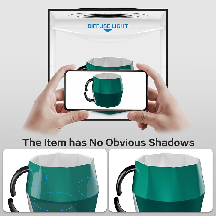 PULUZ Lichtbox 30CM 10 Gänge Dimmbar Fotostudio Tragbare Lichtzelt Geeignet für Unternehmen die Arti