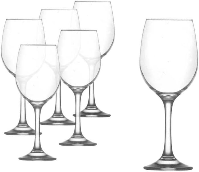 Ma Maison Weindekanter Set 1,6 lt + 6 Glaskelche 300cc -Widerstandsfähiges Glas - für Rotwein Weissw