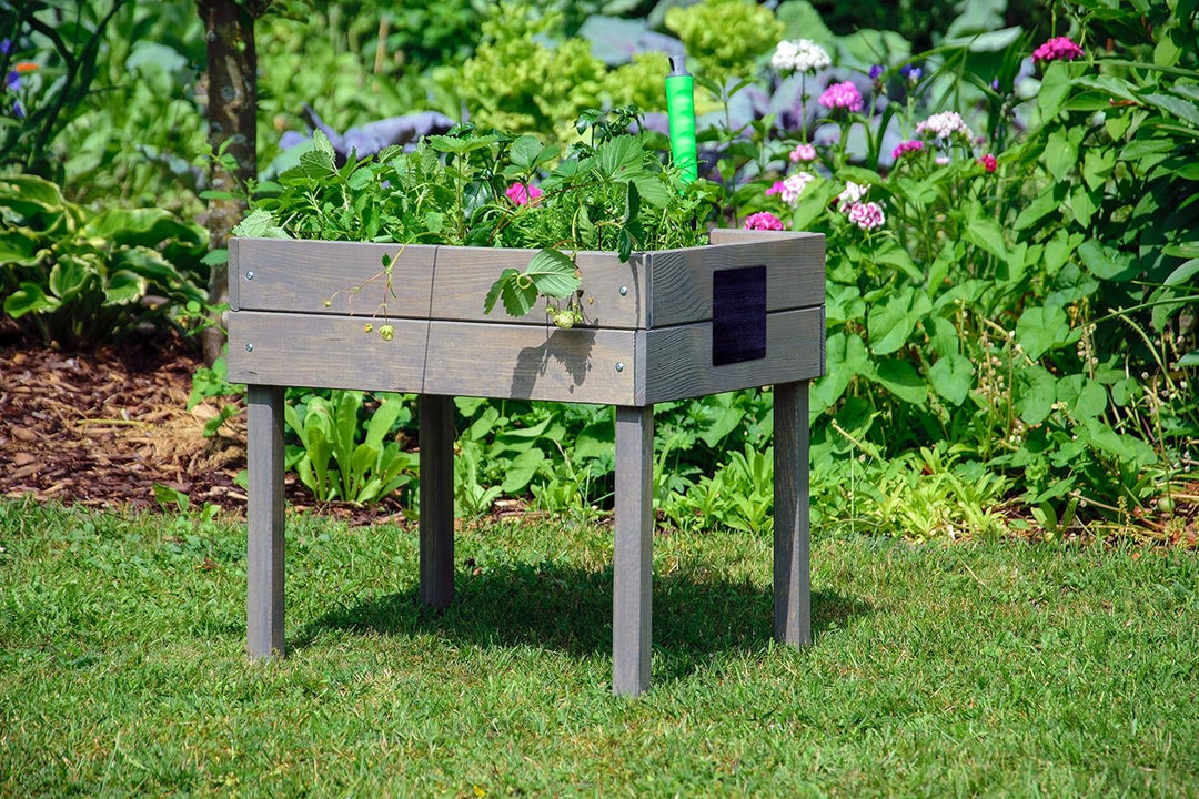 dobar® 58511FSC Kinderhochbeet mit Kreidetafel | Mini Hochbeet Holz | erhöhter Pflanzkasten für Kind