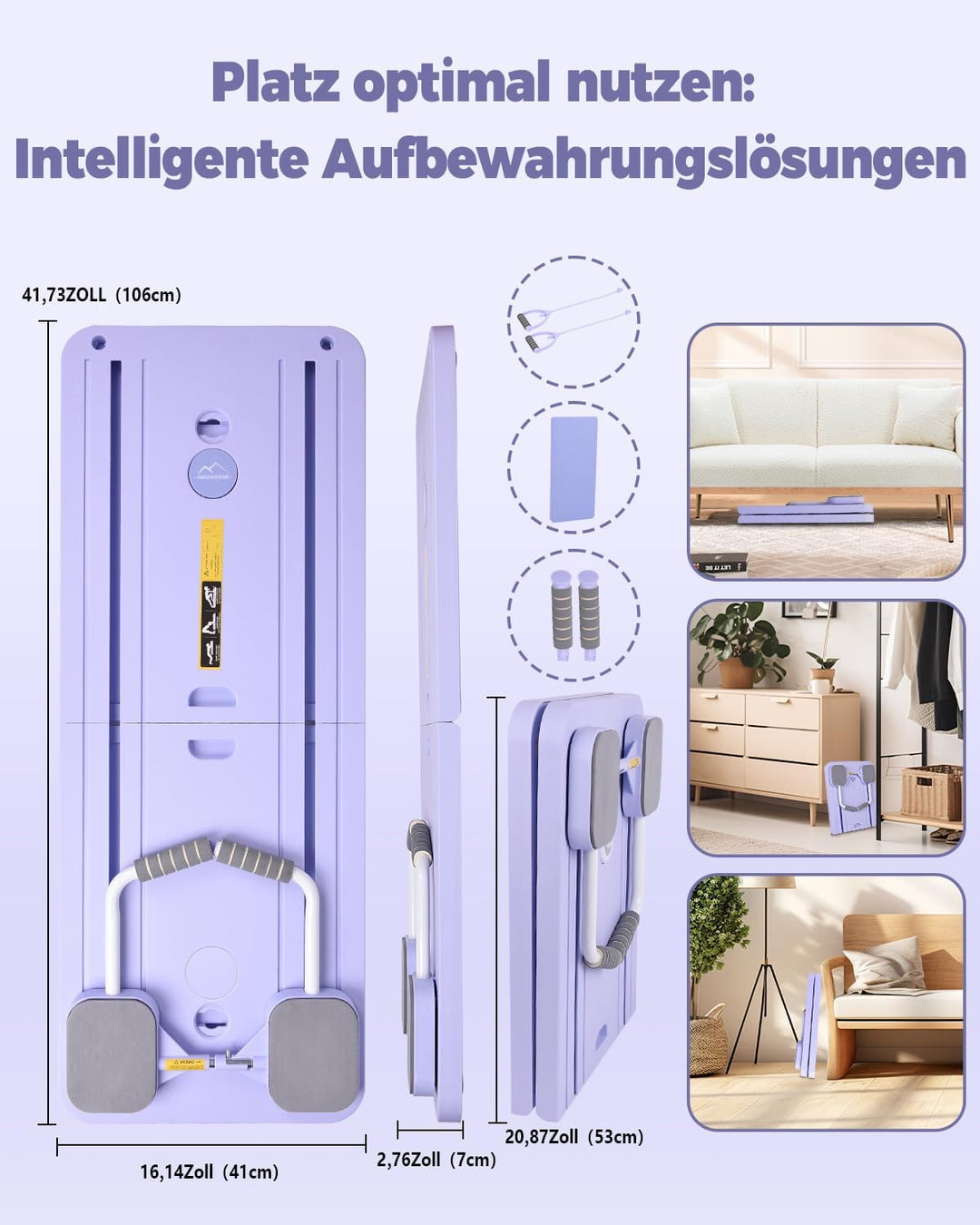 AMAZINGHOME Pilates Board mit automatischem Rückprall – Faltbares Core-Trainingsgerät für Zuhause, i
