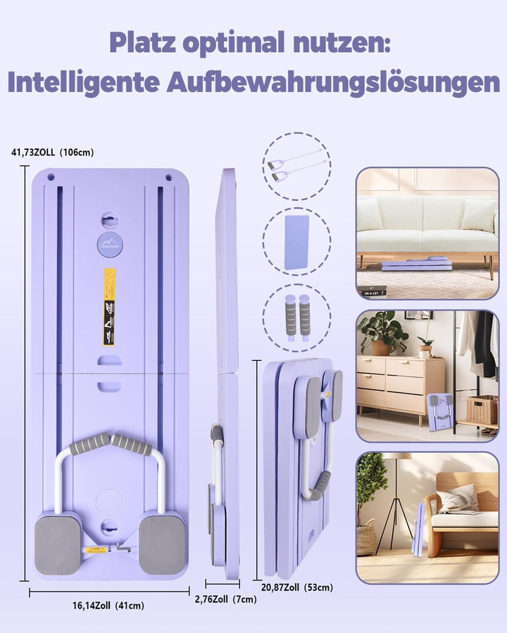 AMAZINGHOME Pilates Board mit automatischem Rückprall – Faltbares Core-Trainingsgerät für Zuhause, i