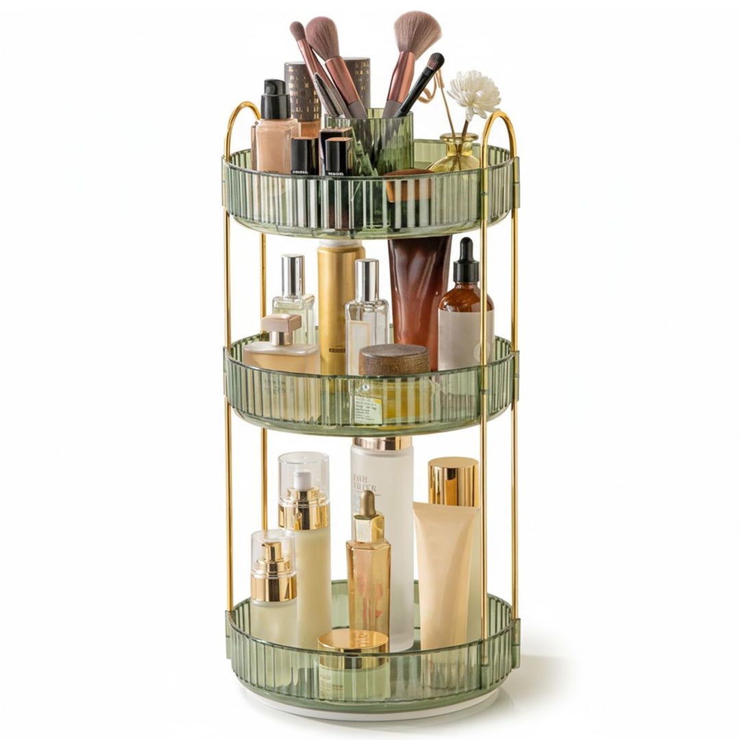 SHANNA Make Up Kosmetik Organizer: 3 Verstellbare Ebenen Make-Up-Aufbewahrung auf Ständer, Drehbarer