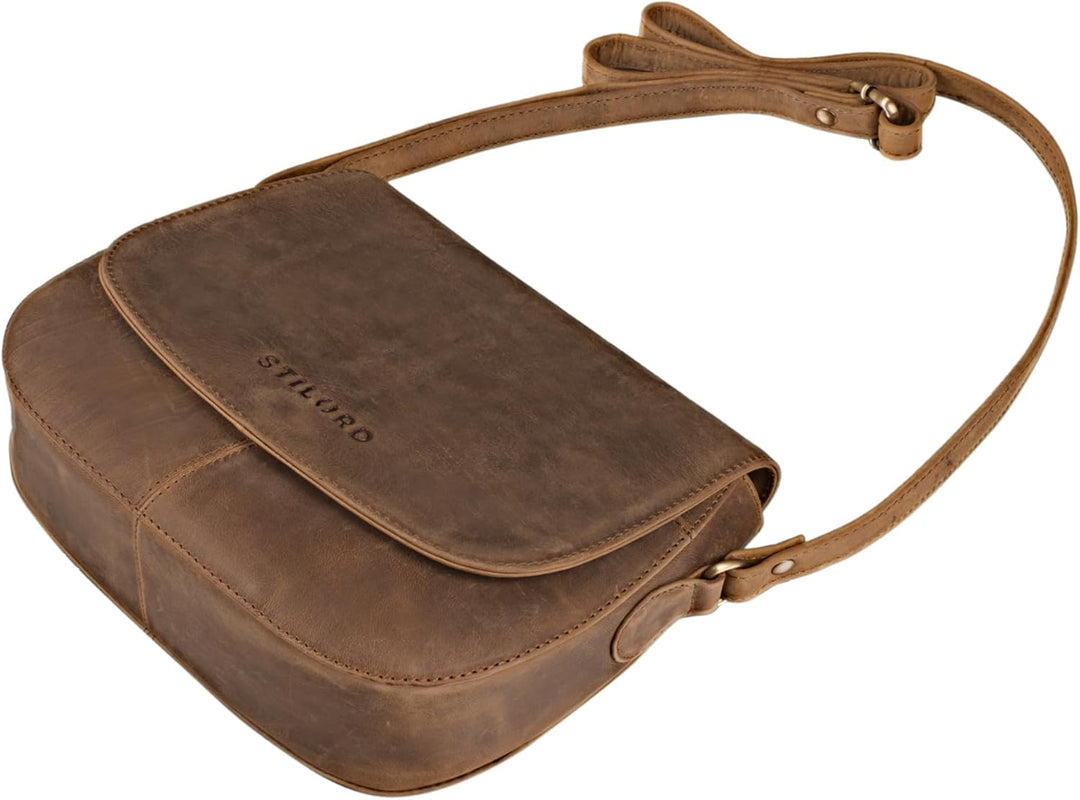 STILORD 'Savannah' Umhängetasche Damen Leder Handtasche kleine Schultertasche Crossbody Bag Ausgehta