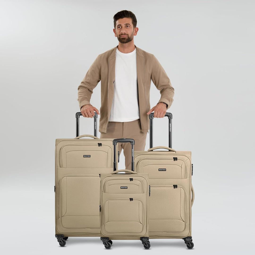 SMARTBOX Weichgepäck Koffer-Set 3-teilig für Damen & Herren | leichte & stabile Reise-Trolleys, hoch