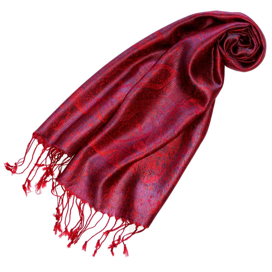 Lorenzo Cana - Luxus Seidenschal Schal 100% Seide jacquard gewebt harmonische Farben mit Fransen 35