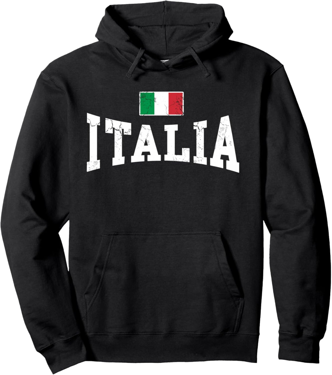 Italienische Italien-Flagge im Vintage-Stil Pullover Hoodie