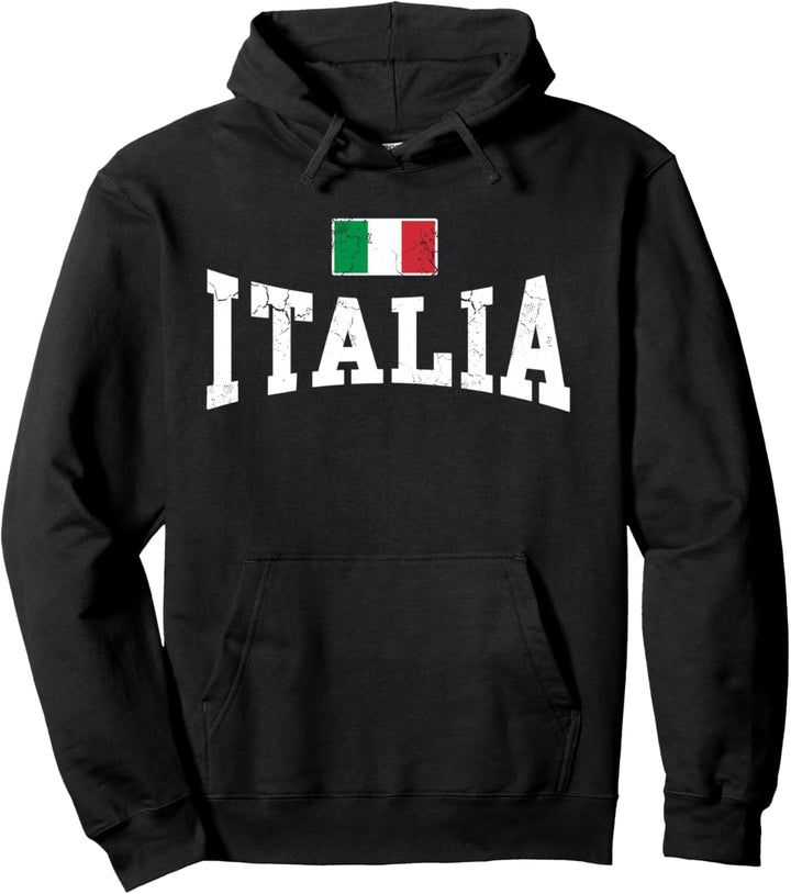 Italienische Italien-Flagge im Vintage-Stil Pullover Hoodie