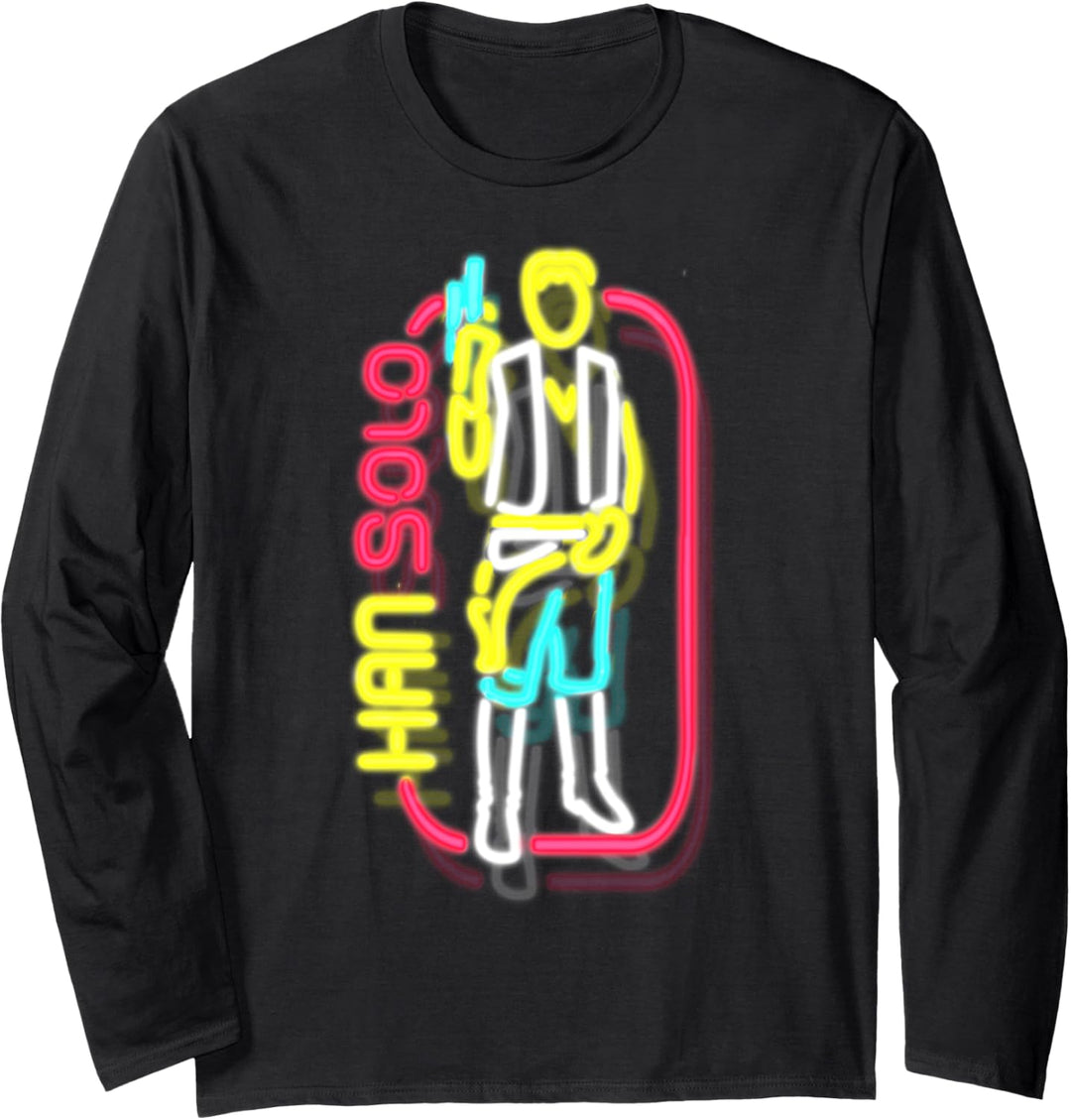 Star Wars Han Solo Blurry Neon Portrait Langarmshirt