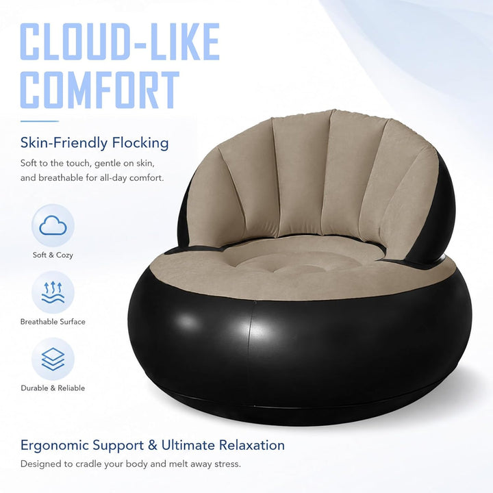 Aufblasbares Sofa, Wasserdichtes Aufblasbarer Sessel, Luftsofa mit Fusspumpe, Aufblasbare Couch mit