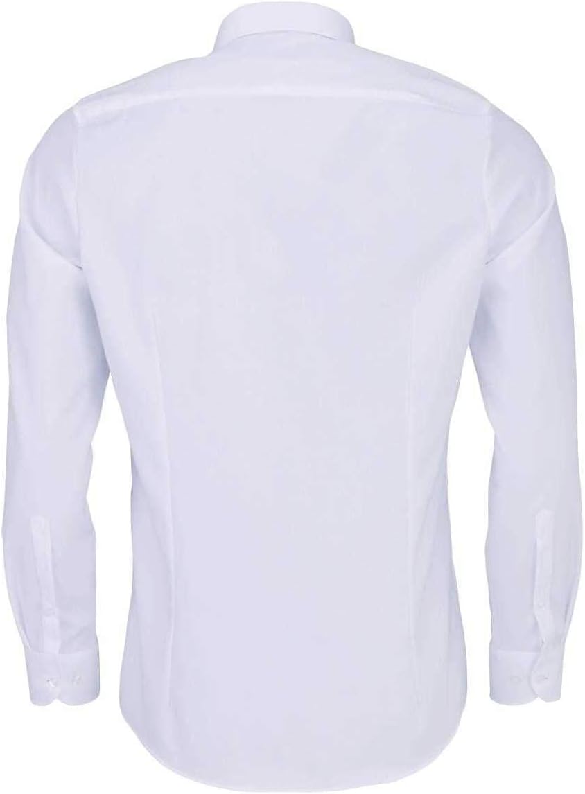 OLYMP Level Five Body fit Hemd extra Langer Arm New Kent Kragen Twill Stretch weiss 39 Weiss, 39 Wei
