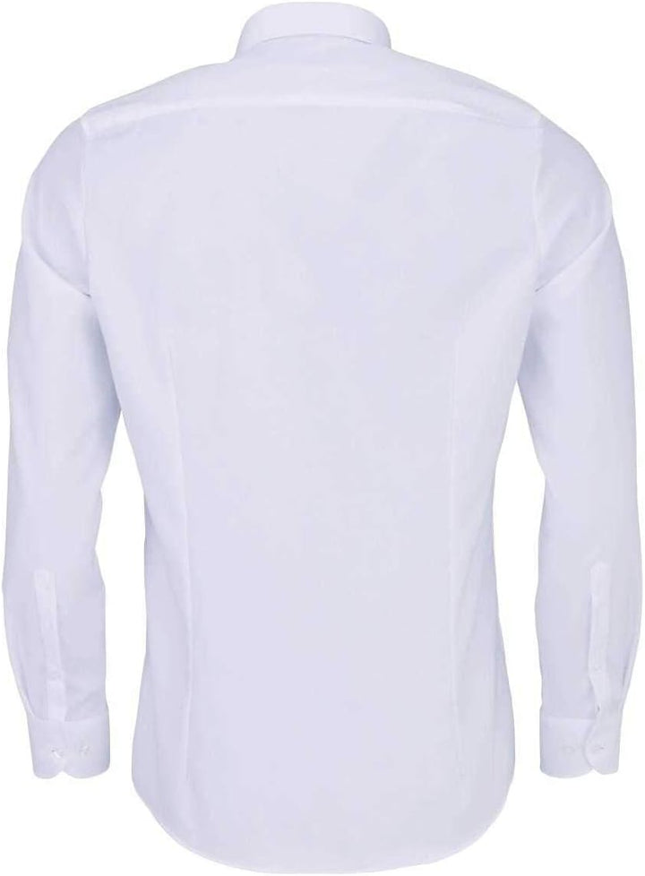 OLYMP Level Five Body fit Hemd extra Langer Arm New Kent Kragen Twill Stretch weiss 38 Weiss, 38 Wei