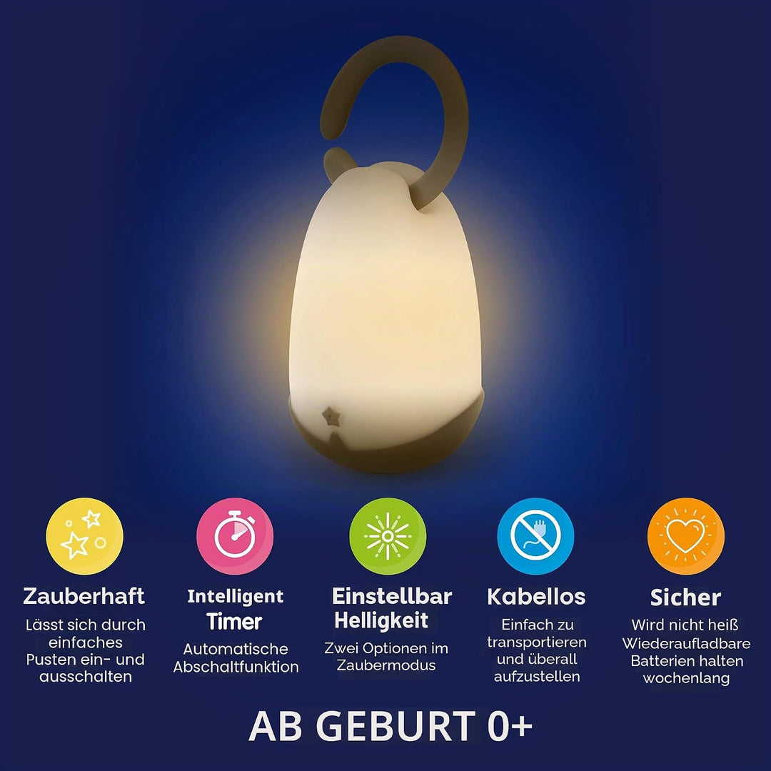Pabobo - Lumiblo - Nachtlicht und Magie Nomadische Laterne für Kinder - Wieder aufladbar - funktioni