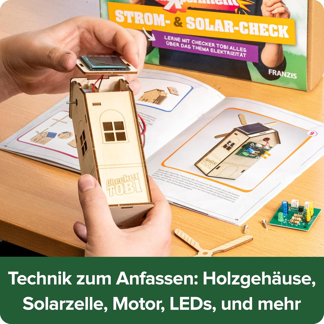 FRANZIS 67268 - CheXperiment Strom- und Solarcheck: Lerne mit Checker Tobi alles über Elektrizität!