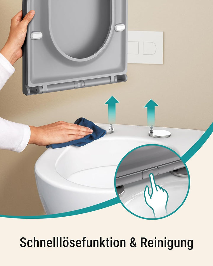 HySail Hochwertiger Toilettendeckel mit Absenkautomatik, Schnellverschluss und Hygienischer Oberfläc