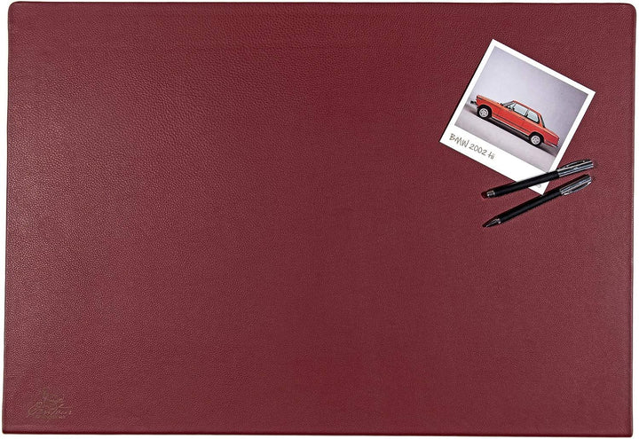 Centaur - Hochwertige Leder Schreibtischunterlage mit 90° Kantenschutz - Weinrot 55x80 cm - ideal fü