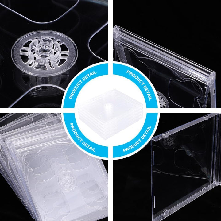 GALPADA 5Er Set Doppel-Cd-Hüllen Transparent Cd-Box Leere DVD-Hüllen Tragbare Aufbewahrung Für Siche