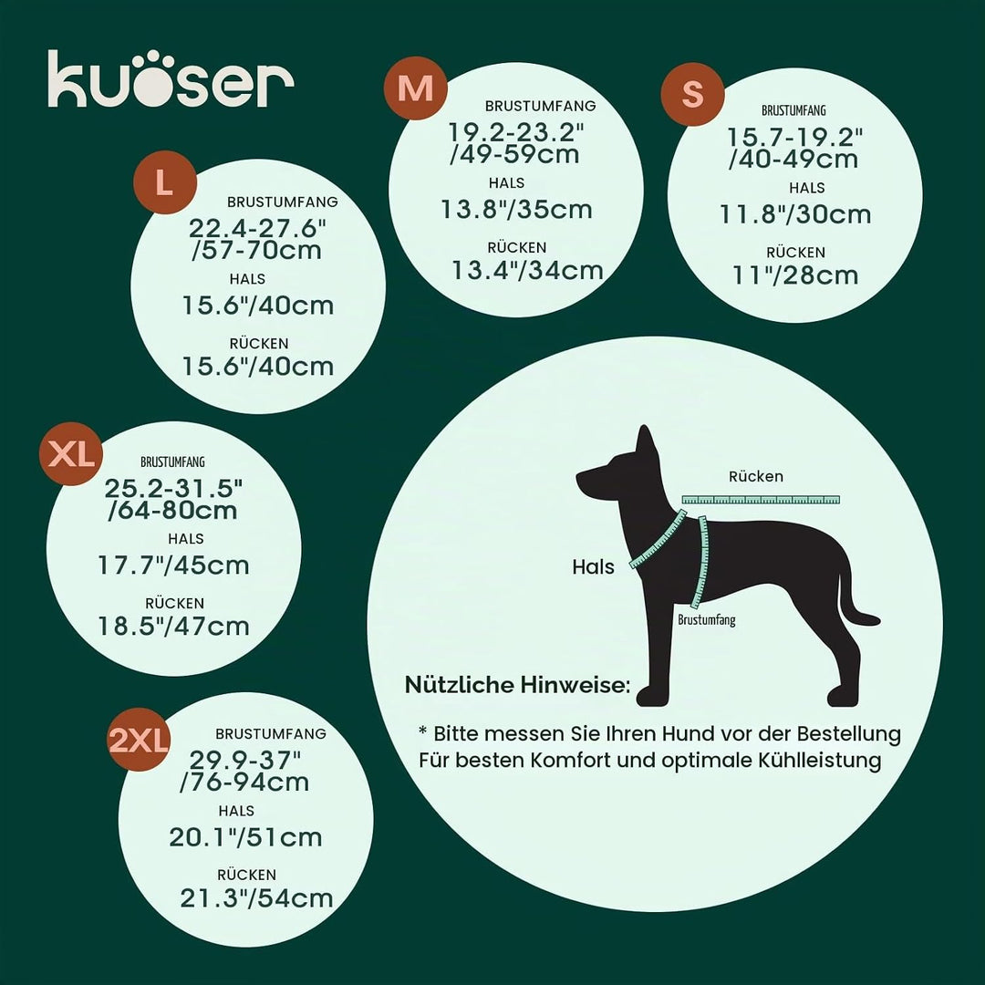 Kuoser Hund Kühlweste Sommer, Kühlweste für Hunde mit Schnellverschluss &amp; D-Ring, Atmungsaktive Hund