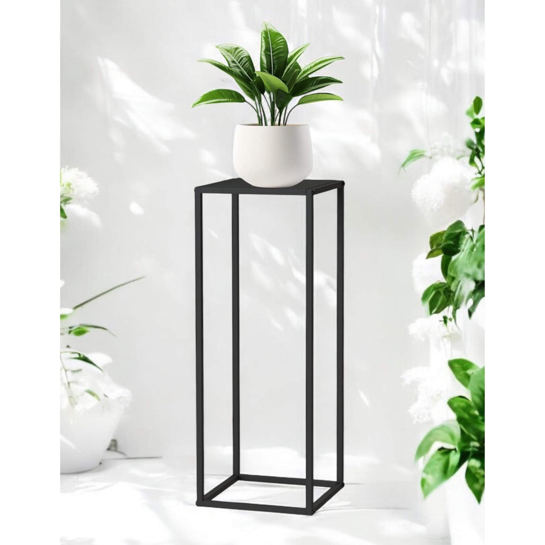 DanDiBo Pflanzenständer Metall Schwarz Eckig 80 cm 96588 Beistelltisch Hoch Blumenhocker Blumenständ