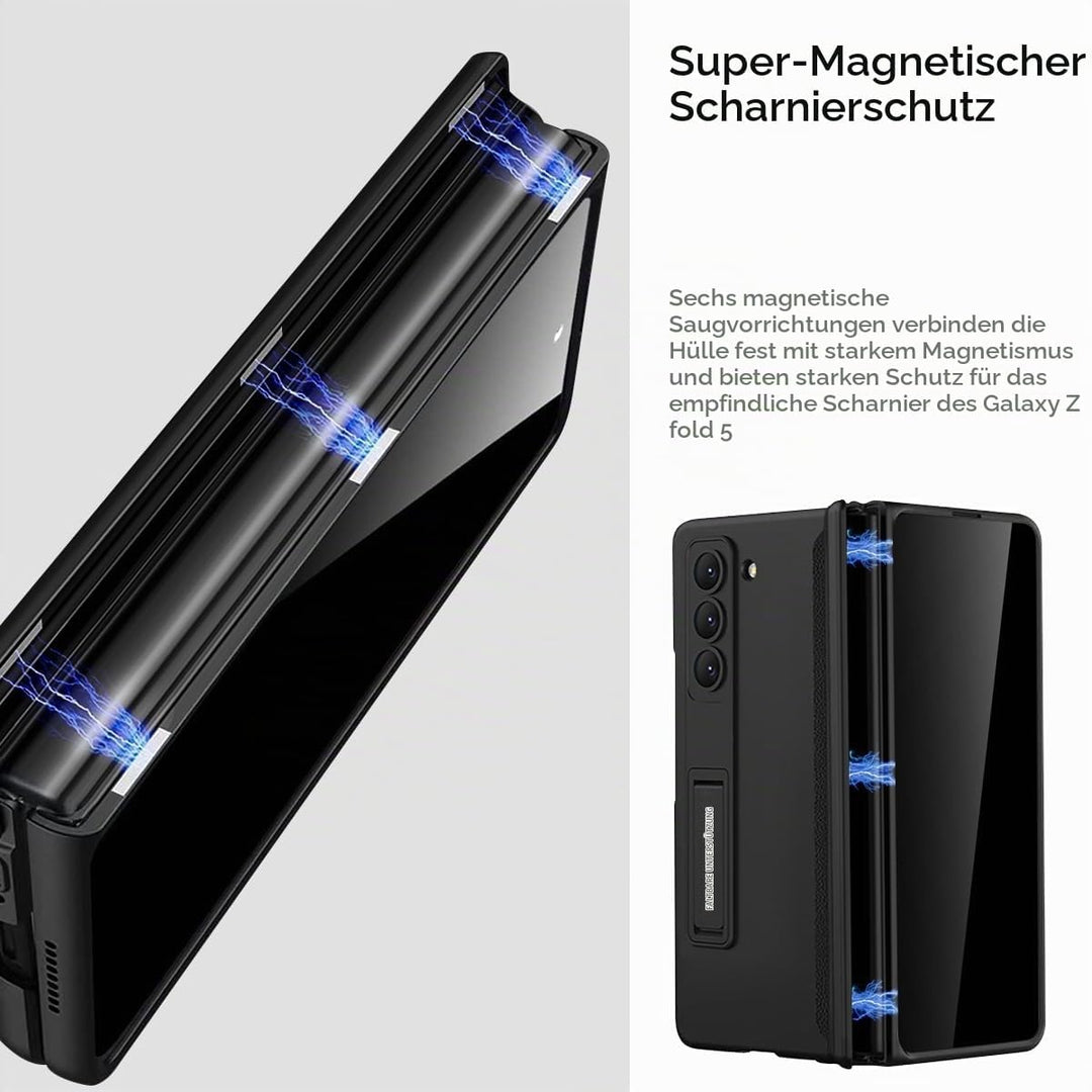 Miimall Kompatibel mit Samsung Galaxy Z Fold 5 Hülle mit Displayschutz Anti-Peeping+Magnetischer Sch