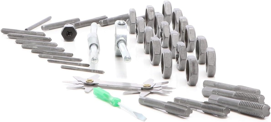 Wiltec Gewindeschneider Set 7-tlg. mit Schneidkluppe aus Stahl, Rohrschneider mit 4 Schneidköpfen, S