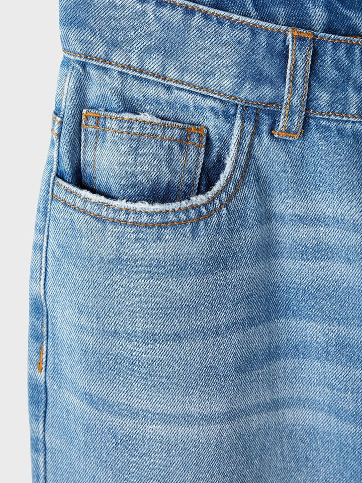 NAME IT Mädchen Nlfbizza DNM Straight Dis Pant Noos Jeans, 140