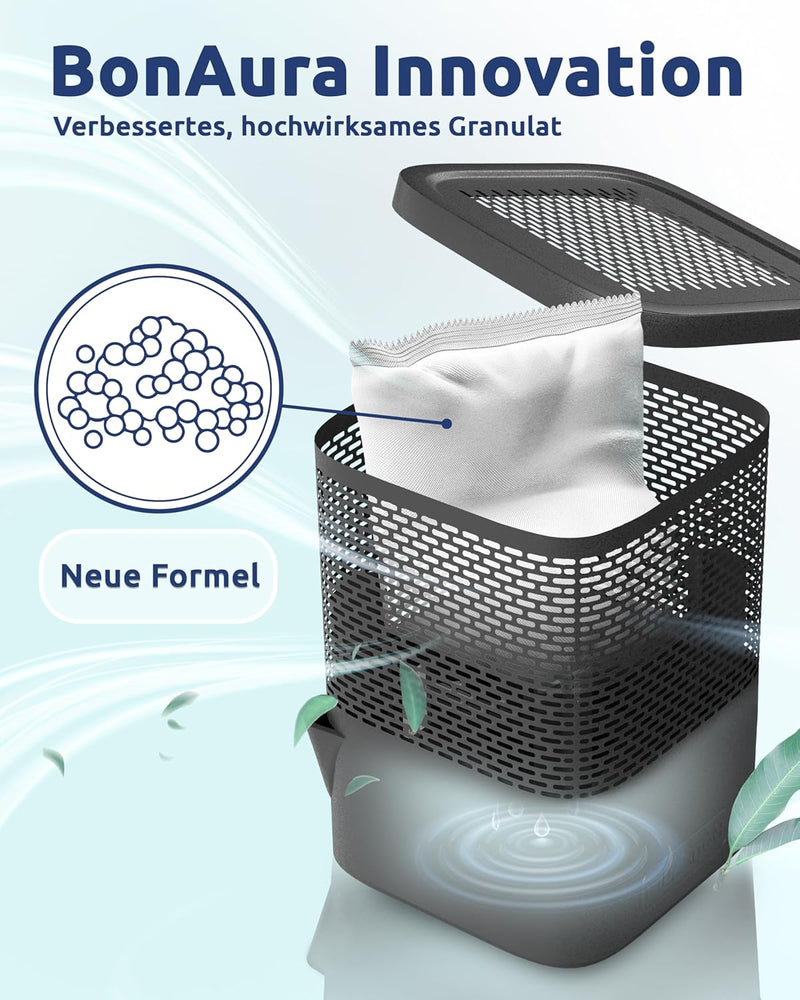 BonAura® AirOne Luftentfeuchter Nachfüllpack I 12er Set 680g Luftentfeuchter Granulat I Entfeuchter