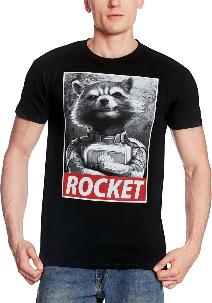 Elbenwald Marvel T-Shirt mit verschiedenen Motiven für Herren Damen Unisex Baumwolle schwarz S Rocke