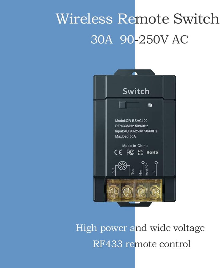 COLOROCK Fernsteuerungs schalter, AC 100V/110V/220V/230V/240V, Wirless RF Lichtschalter für Haushalt