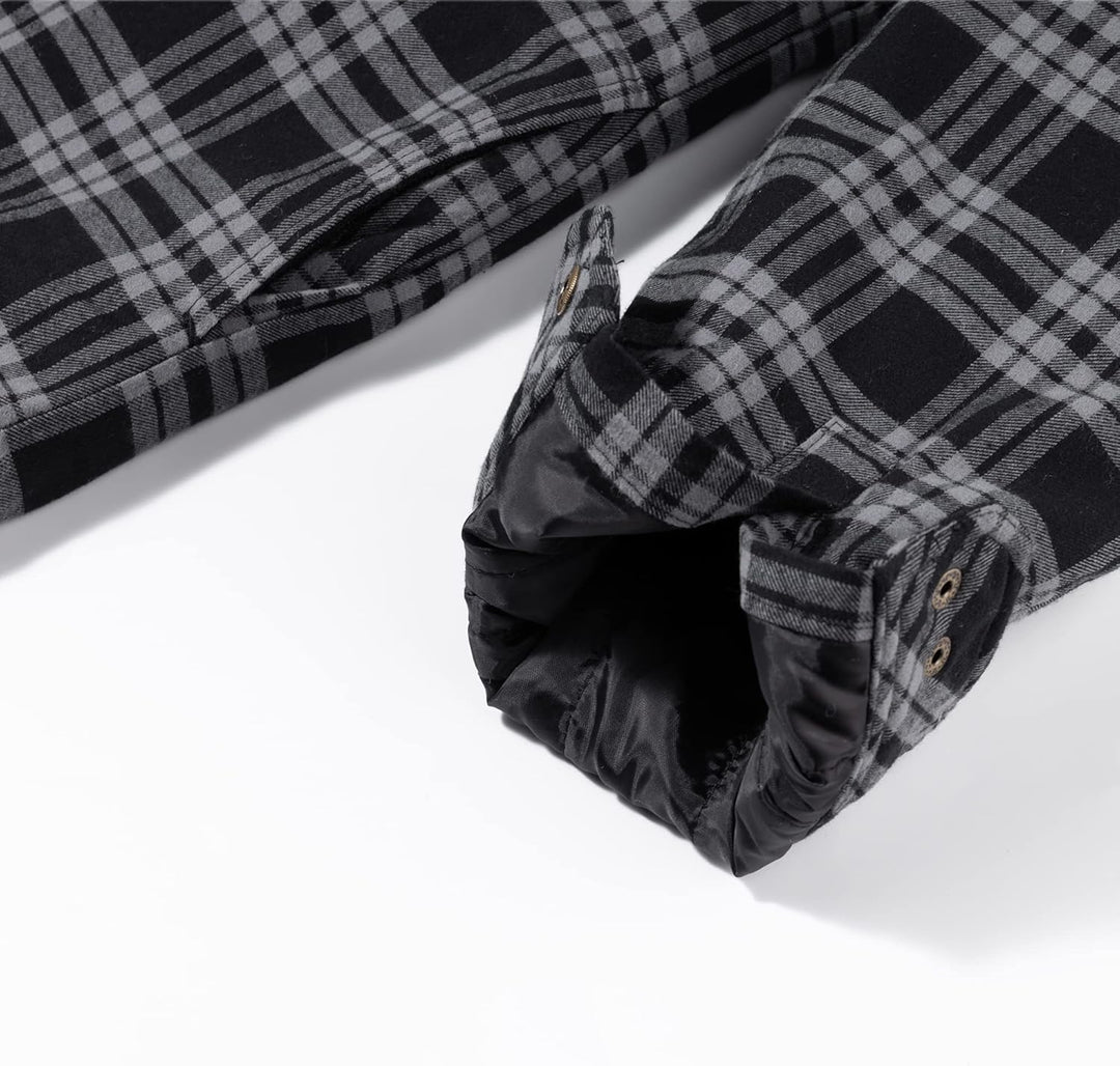 Coevals Club Herren Flanell Jacke Hemd Sherpa Holzfällerhemd Flanellhemd Langarm Kariertes Druckknöp