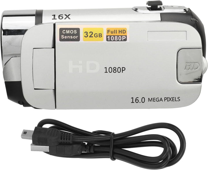 D90 1080P 16MP Digitalkamera 2,4 Zoll Drehbare Bildschirmkamera 16X Zoom HD Videorecorder mit Füllli