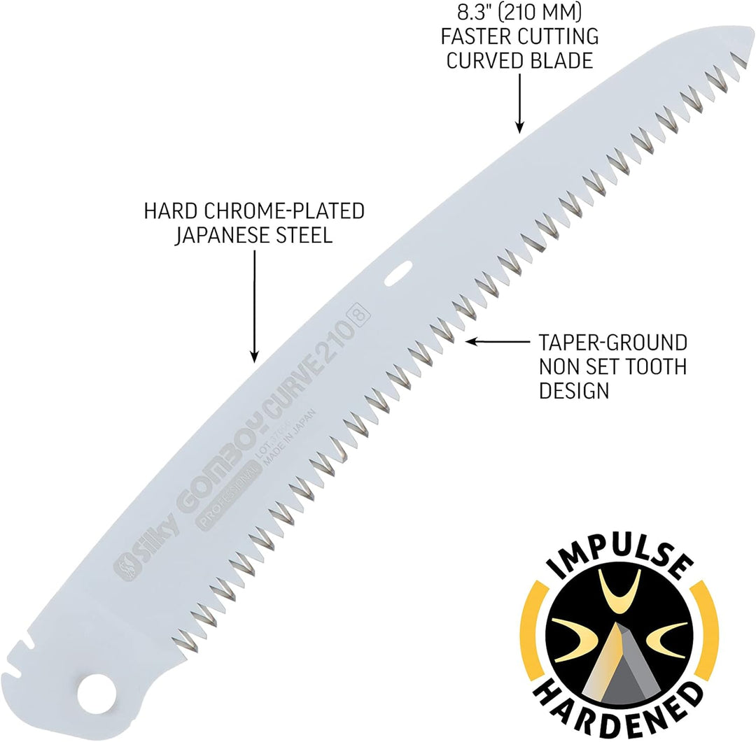 Silky Nur Ersatzklinge für GomBoy Curve, 210 mm, grosse Zähne (718–21) 210mm Grau, 210mm Grau