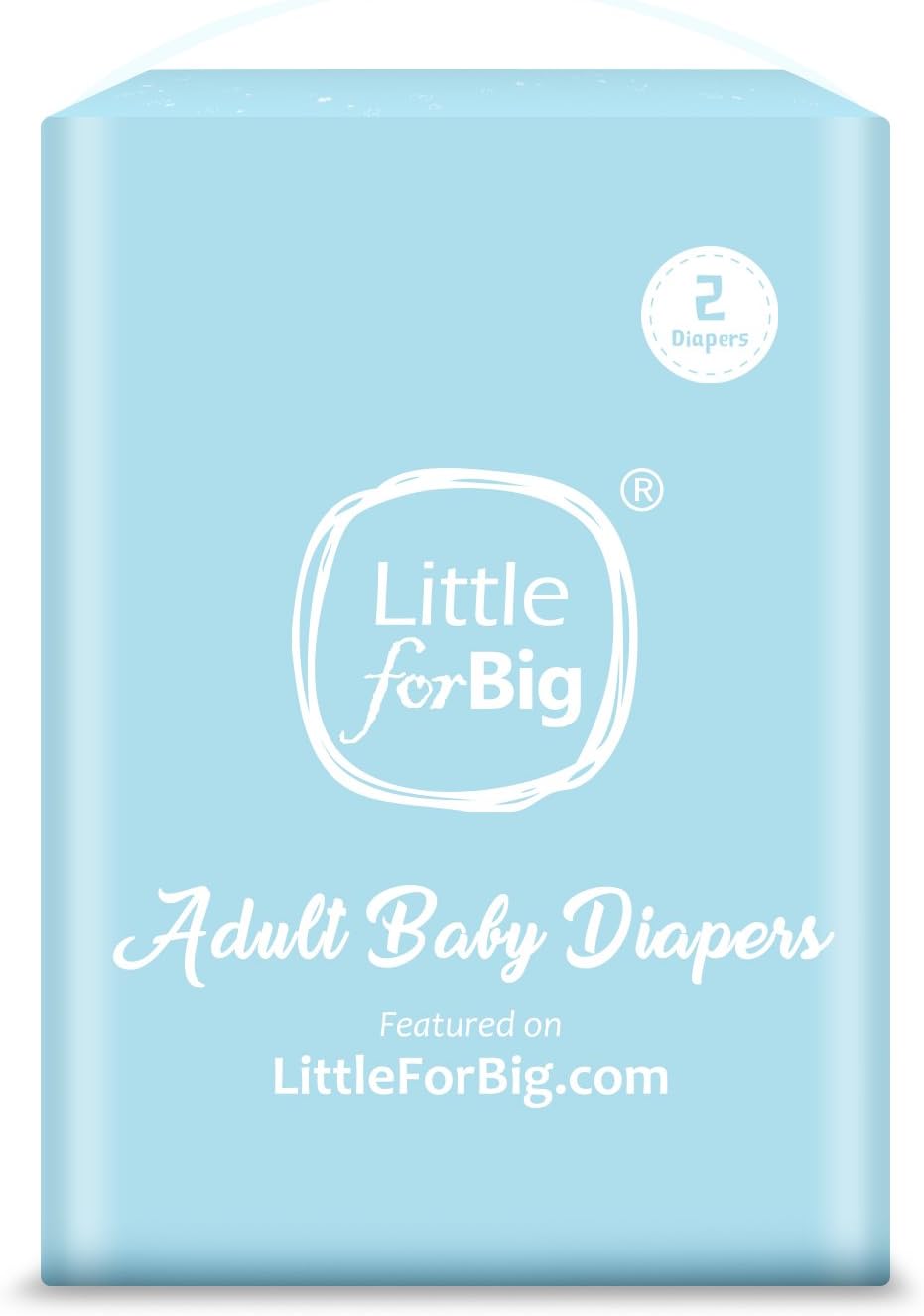 LittleForBig Gedruckten Erwachsenen Slip Windeln 2 Stück-Kleine Elefanten L, L