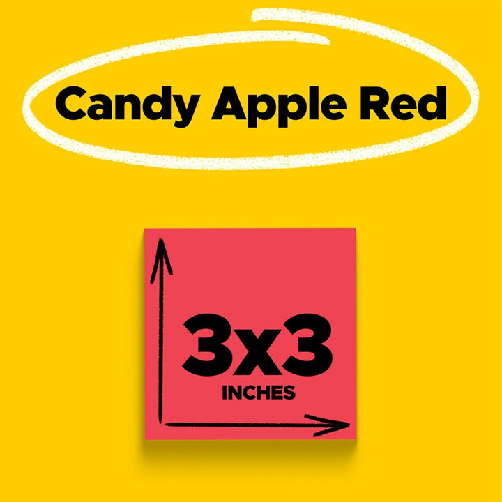 Post-it Super Sticky Notes, 7,6 x 7,6 cm lose Blätter safrangelb 2" x 3" lose Blätter Candy Apple Re