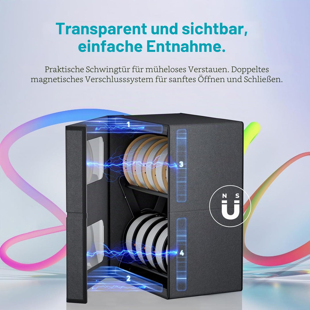 Creality 3D-Drucker-Filament-Aufbewahrung, robuster 3D-Drucker-Metallhalter, staubdicht, stabil, 2-s